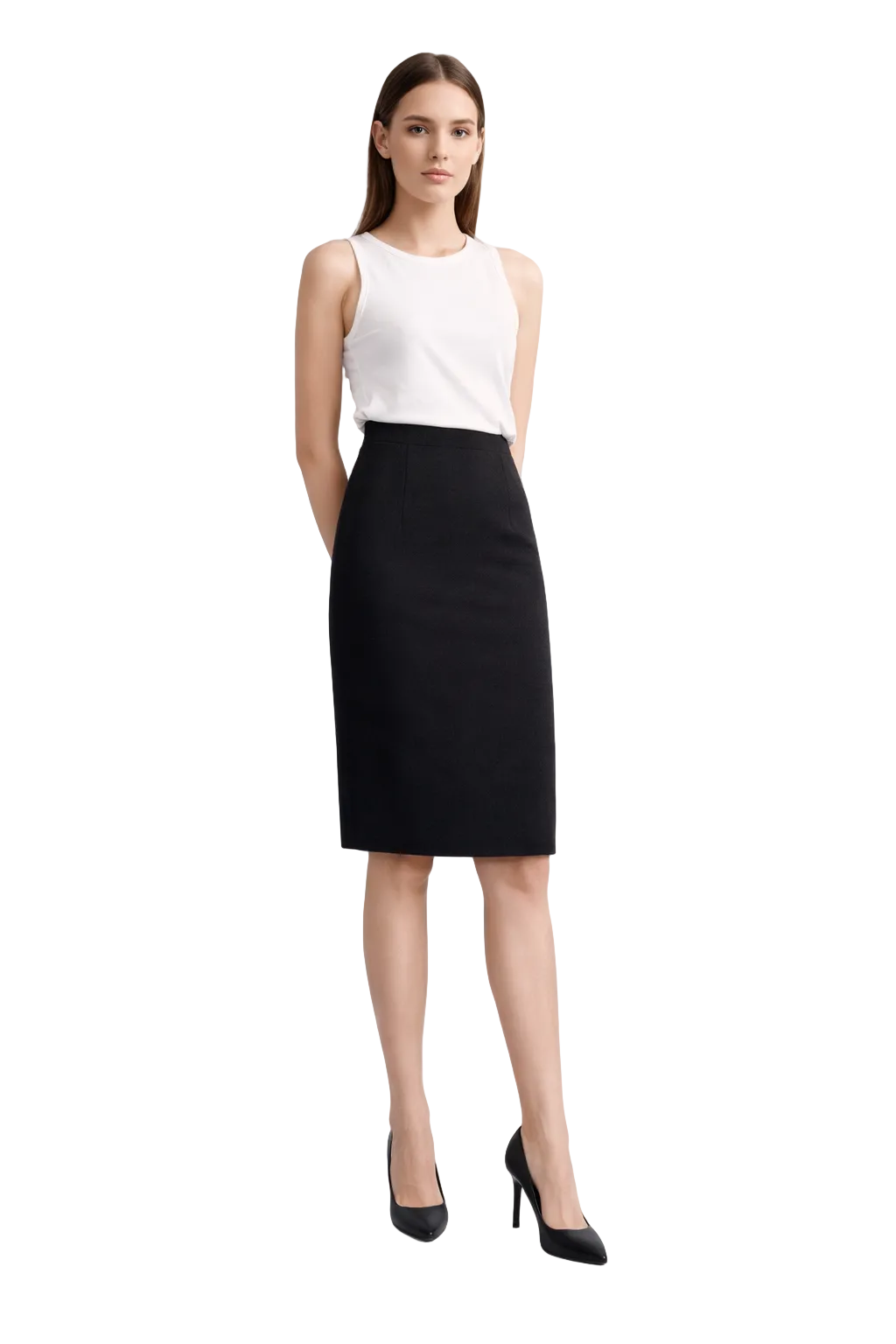 Czarna dopasowana spódnica ołówkowa