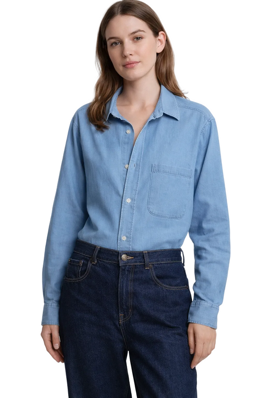 Jasnoniebieska dżinsowa bluzka